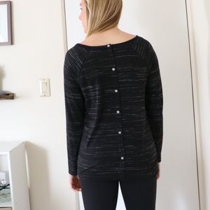 Banana Republic Black Heathered Button Shirt - S